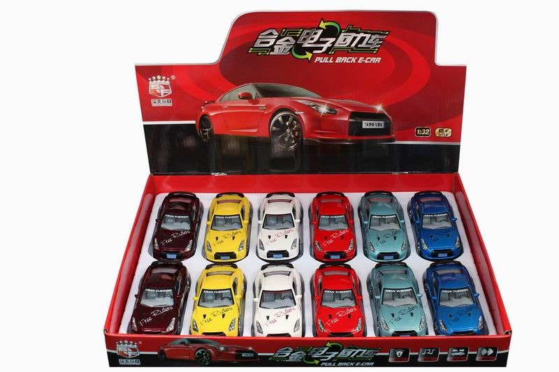 DIE CAST 1:32 PULL BACK CAR W/IC & LIGHT 12PCS DISPLAY BOX - HP1034206