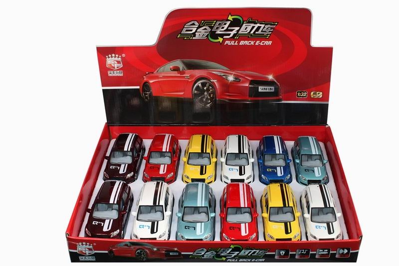DIE CAST 1:32 PULL BACK CAR W/IC & LIGHT 12PCS DISPLAY BOX - HP1034209