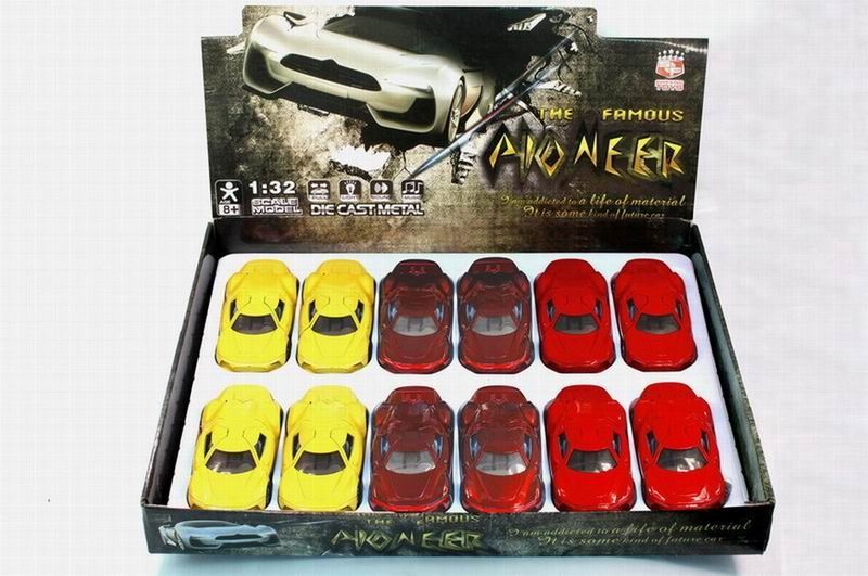 DIE CAST 1:32 PULL BACK CAR W/IC & LIGHT 12PCS DISPLAY BOX - HP1034225