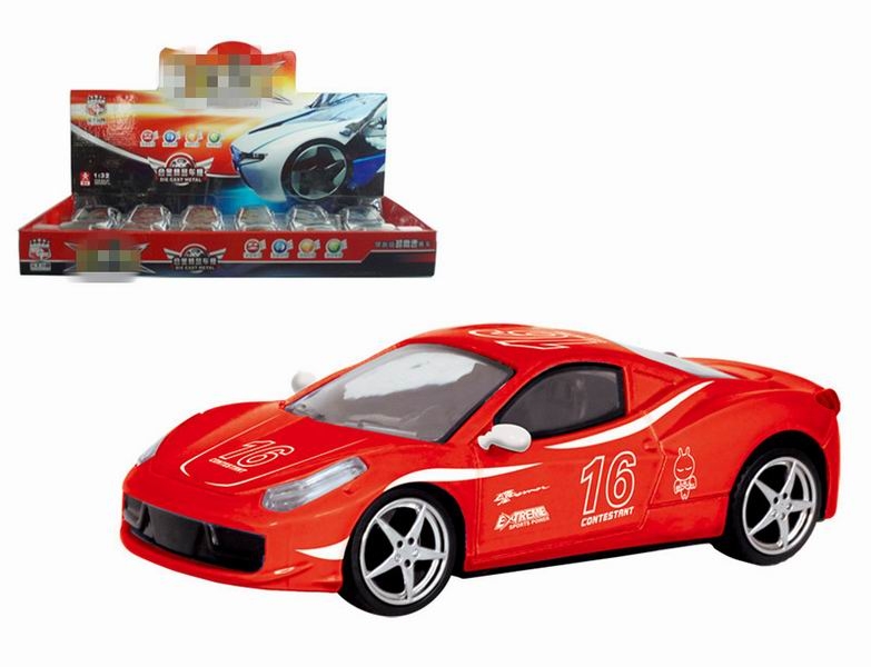 DIE CAST 1:32 PULL BACK CAR W/IC & LIGHT 12PCS DISPLAY BOX - HP1034233