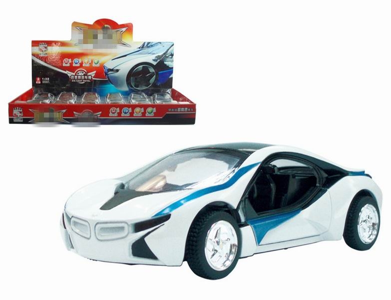 DIE CAST 1:32 PULL BACK CAR W/IC & LIGHT 12PCS DISPLAY BOX - HP1034235