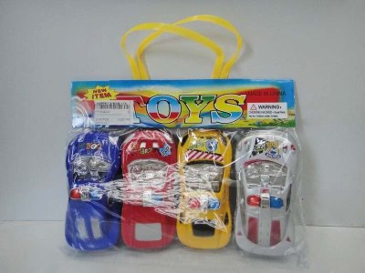 4PCS PULL BACK POLICE CAR YELLOW/BLUE/SILVER/RED  - HP1034238