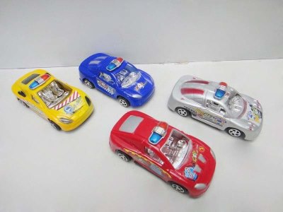 PULL BACK POLICE CAR YELLOW/BLUE/SILVER/RED  - HP1034240