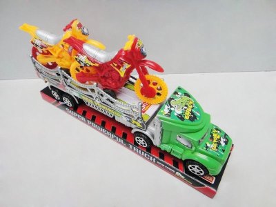 FRICTION CAR W/2 MOTORCYCLE 3COLOR - HP1034778