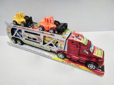 FRICTION TRUCK W/2 CAR & 2 CONSTRUCTION CAR 3COLOR - HP1034796
