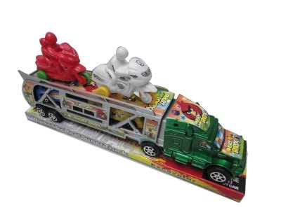 FRICTION TRUCK W/2 CAR & 2 MOTORCYCLE 3COLOR - HP1034797