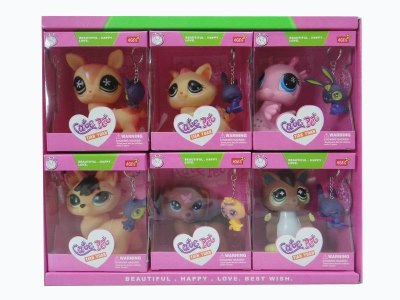 VINYL ANIMAL W/ACCESSORIES 6ASST 6PCS DISPLAY BOX - HP1035259