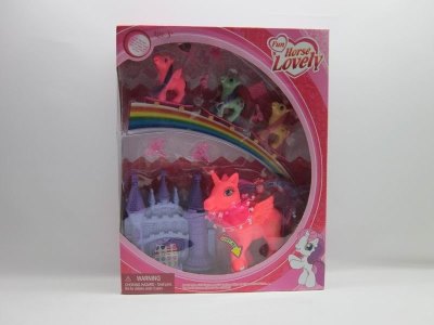 HORSE W/ACCESSORIES & LIGHT & MUSIC PINK/PURPLE INCLUDED BUTTONCELL - HP1035435