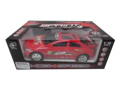 1:18 FOUR FUNCTION R/C CAR W/LIGHT & DAMPING FUNCTION RED/BLUE/YELLOW - HP1035479