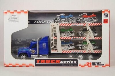 FRICTION TRUCK W/6 MOTORCYCLE CAR  - HP1035595