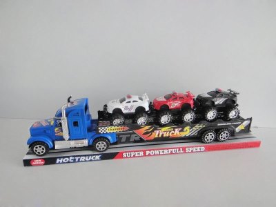 FRICTION TRUCK W/2 FREE WAY POLICE CAR RED/BLUE/BLACK - HP1036077