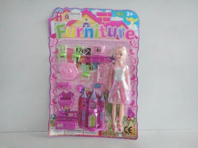 CASTLE & FURNITURE & DOLL 2ASST - HP1036114