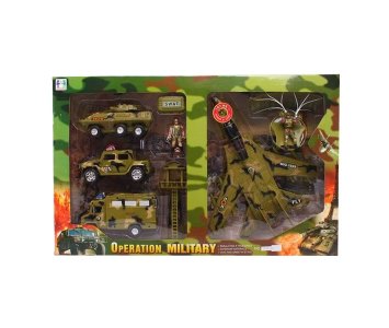 FRICTION MILITARY SET W/SOUND & LIGHT,INCLUDE 2 BUTTON CELL - HP1036662