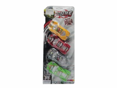 4PCS PULL BACK CAR 2ASST RED/YELLOW/GREEN/GREY - HP1037489