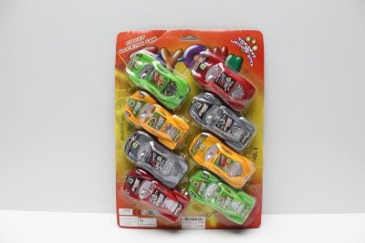 8PCS PULL BACK CAR 2ASST RED/YELLOW/GREEN/GREY - HP1037490