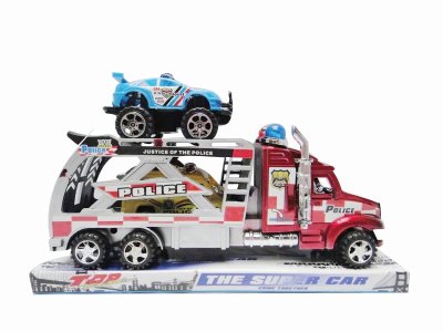 FRICTION TRUCK W/POLICE CAR RED/BLUE/GOLD - HP1037575