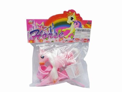 HORSE W/ACCESSORIES PINK/WHITE/PURPLE - HP1037652