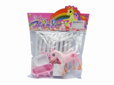 HORSE W/ACCESSORIES PINK/WHITE/PURPLE - HP1037655
