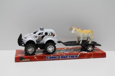PAINTING PLATE SEAT FRICTION POLICE CAR W/CATTLE & HORSE - HP1037771