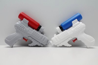 2PCS WATER GUN (SOLID COLOR) WHITE/GREY - HP1037914