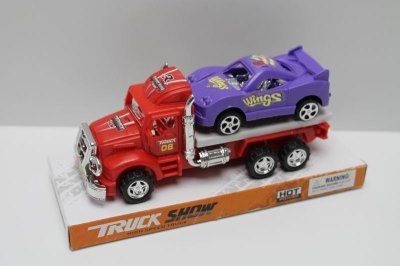 FRICTION TRAILER W/FREE WAY CAR RED/WHITE/BLUE - HP1037971