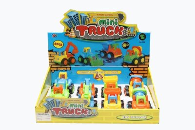 FRICTION CONSTRUCTION CAR GREEN/YELLOW/ORANGE/BLUE 4ASST 8PCS DISPLAY BOX - HP1038433