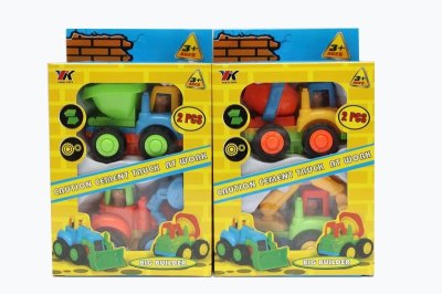 2PCS FRICTION CONSTRUCTION CAR GREEN/YELLOW/ORANGE/BLUE 4ASST  - HP1038435