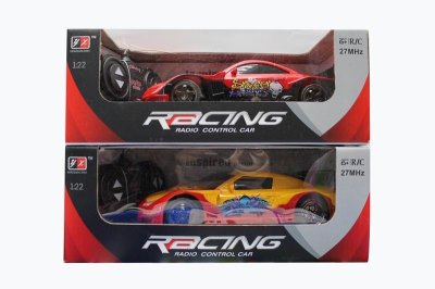 FOUR FUNCTION R/C CAR W/LIGHT YELLOW/WHITE/RED/BLUE 2ASST - HP1038588