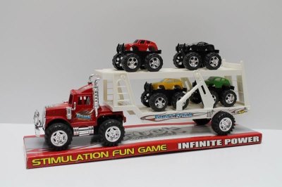 FRICTION TRUCK W/CAR RED/BLUE - HP1038998