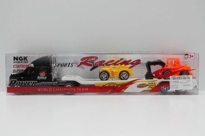 FRICTION TRUCK W/2FREE WAY CONSTRUCTION CAR RED/BLACK - HP1039002