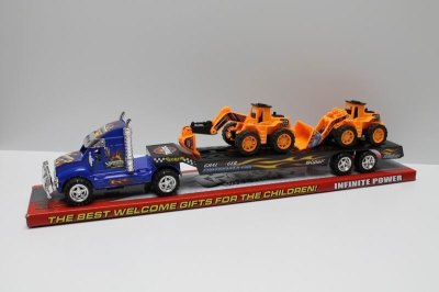 FRICTION TRUCK W/2FREE CONSTRUCTION CAR RED/BLUE - HP1039017