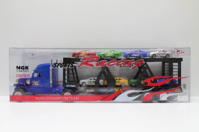FRICTION TRUCK W/8 FREE WAY CAR RED/BLUE - HP1039020