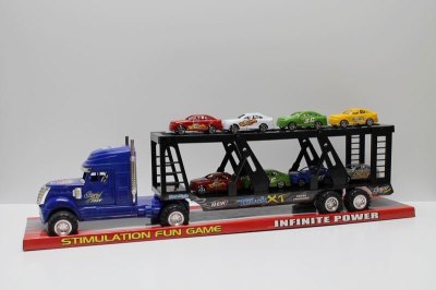 FRICTION TRUCK W/8 FREE WAY CAR RED/BLUE - HP1039021