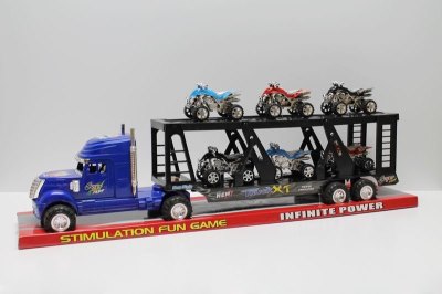 FRICTION TRUCK W/6 FREE WAY CAR RED/BLUE - HP1039022