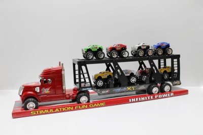 FRICTION TRUCK W/8FREE WAY CAR RED/BLUE - HP1039024