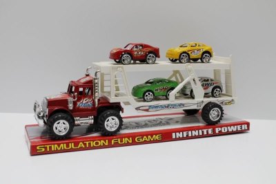 FRICTION TRUCK W/4 FREE CAR RED/BLUE - HP1039036
