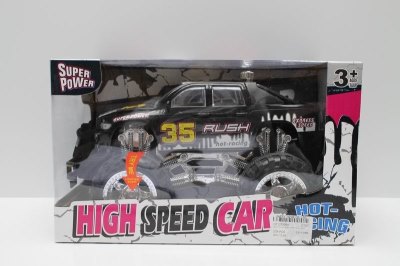 FRICTION CAR W/LIGHT MUSIC INCLUDED BUTTON CELL BLACK/RED - HP1039064