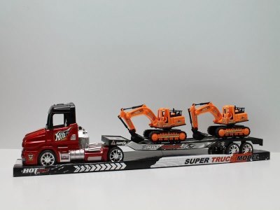 FRICTION CAR W/FREE CONSTRUCTION TRUCK  RED/BLUE - HP1039725