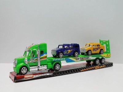 FRICTION TRUCK W/2PCS MOTORCYCLE & 2PCS F1 RED/GREEN - HP1039726