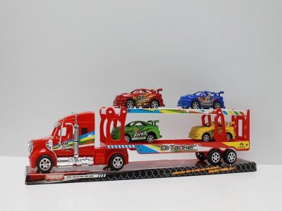 FRICTION TRUCK W/4 CAR RED/BLACK - HP1039731