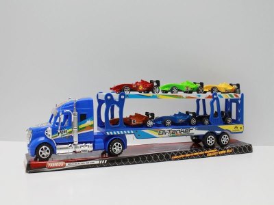 FRICTION TRUCK W/6 MOTORCYCLE GREEN/BLUE - HP1039733