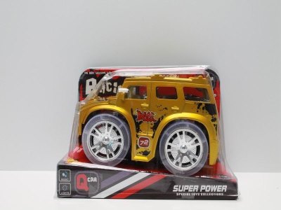 FRICTION CAR W/LIGHT & MUSIC,METALIC RED/YELLOW/BLUE - HP1040001