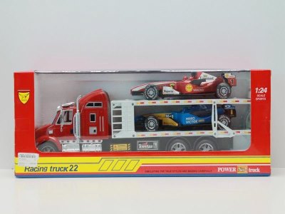 FRICTION TRUCK W/2CAR  RED/YELLOW - HP1040294