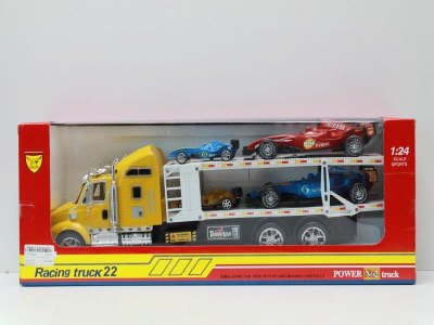 FRICTION TRUCK W/4 CAR RED/BLUE - HP1040297