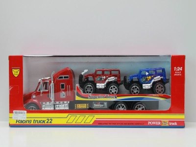 FRICTION TRUCK W/2 CAR RED/BLUE - HP1040298