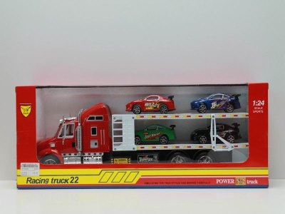 FRICTION TRUCK W/4 CAR RED/BLUE - HP1040299