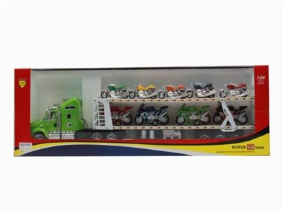 FRICTION TRUCK W/4 MOTORCYCLE & 5 BEACH MOTOR RED/BLUE - HP1040307