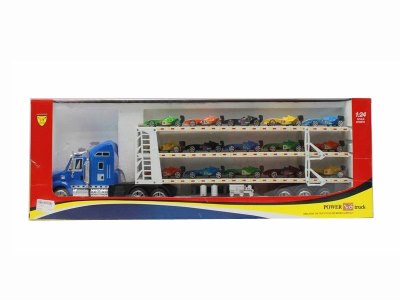 FRICTION TRUCK W/15CAR RED/BLUE - HP1040308