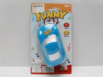 CARTOON FRICTION CAR W/MUSIC & LIGHT  YELLOW/ORANGE/GREEN/BLUE - HP1040391