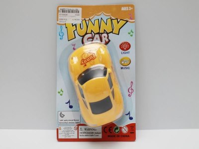 CARTOON FRICTION CAR W/MUSIC & LIGHT  YELLOW/ORANGE/GREEN/BLUE - HP1040392